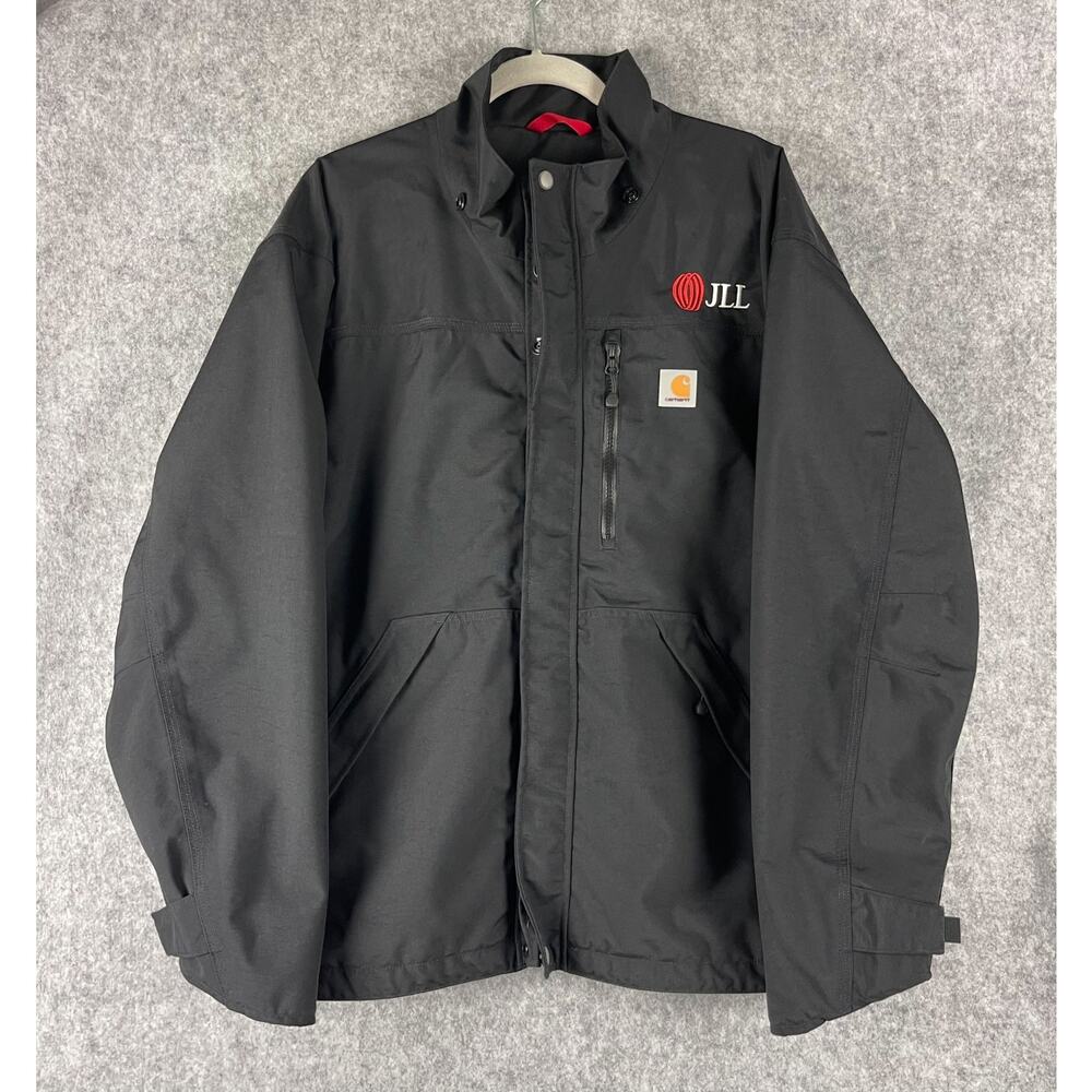 Carhartt Shoreline Jacket Mens XL Black Full Zip Waterproof Breathable J162